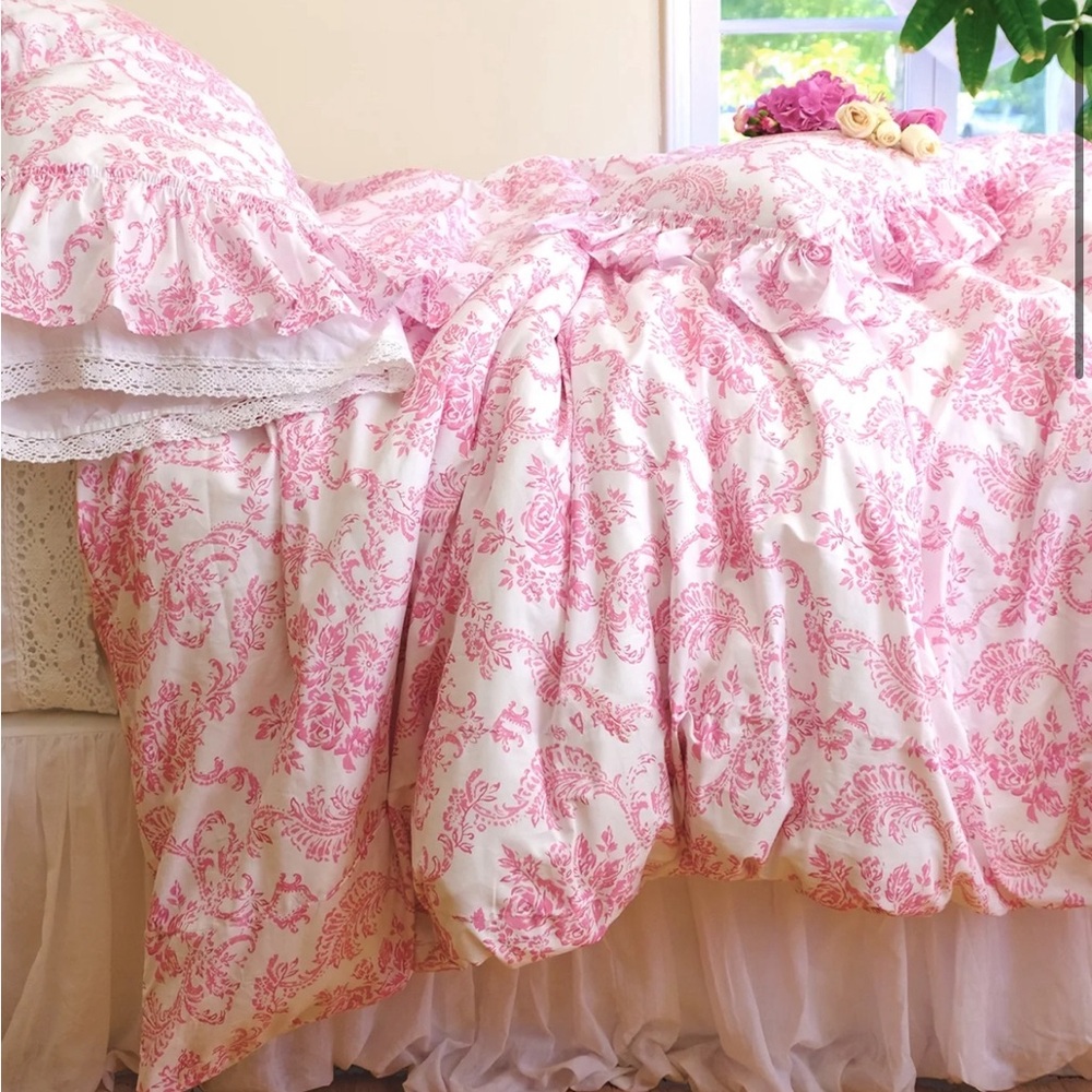 linen salvage trellis damask twin duvet and sham